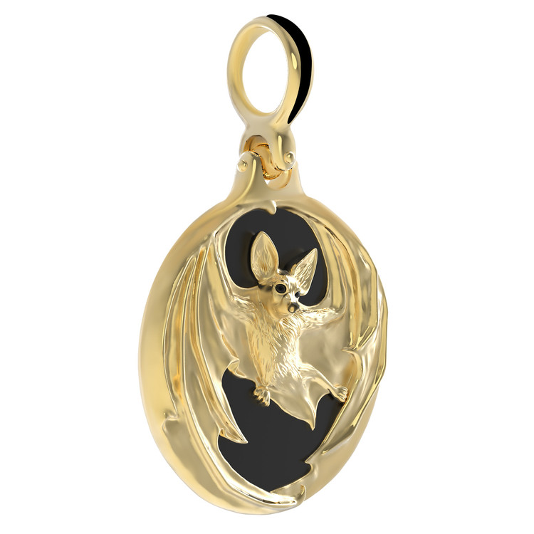 Подвеска из лимонного золота c эмалью и ониксом