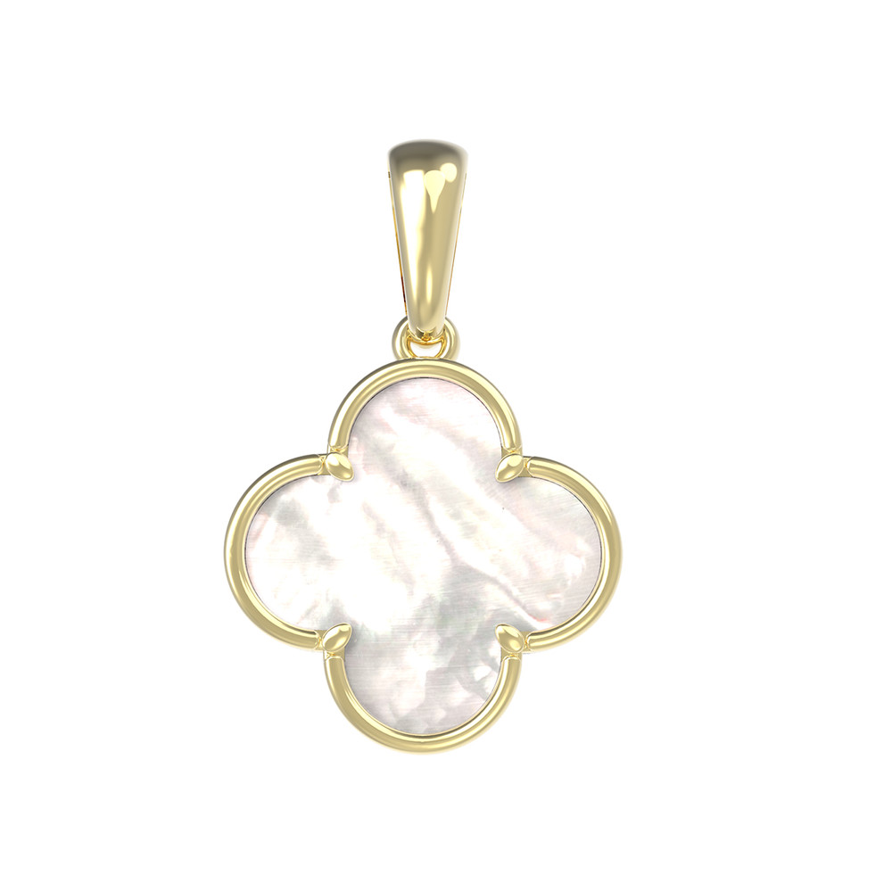 Подвеска из лимонного золота c перламутром