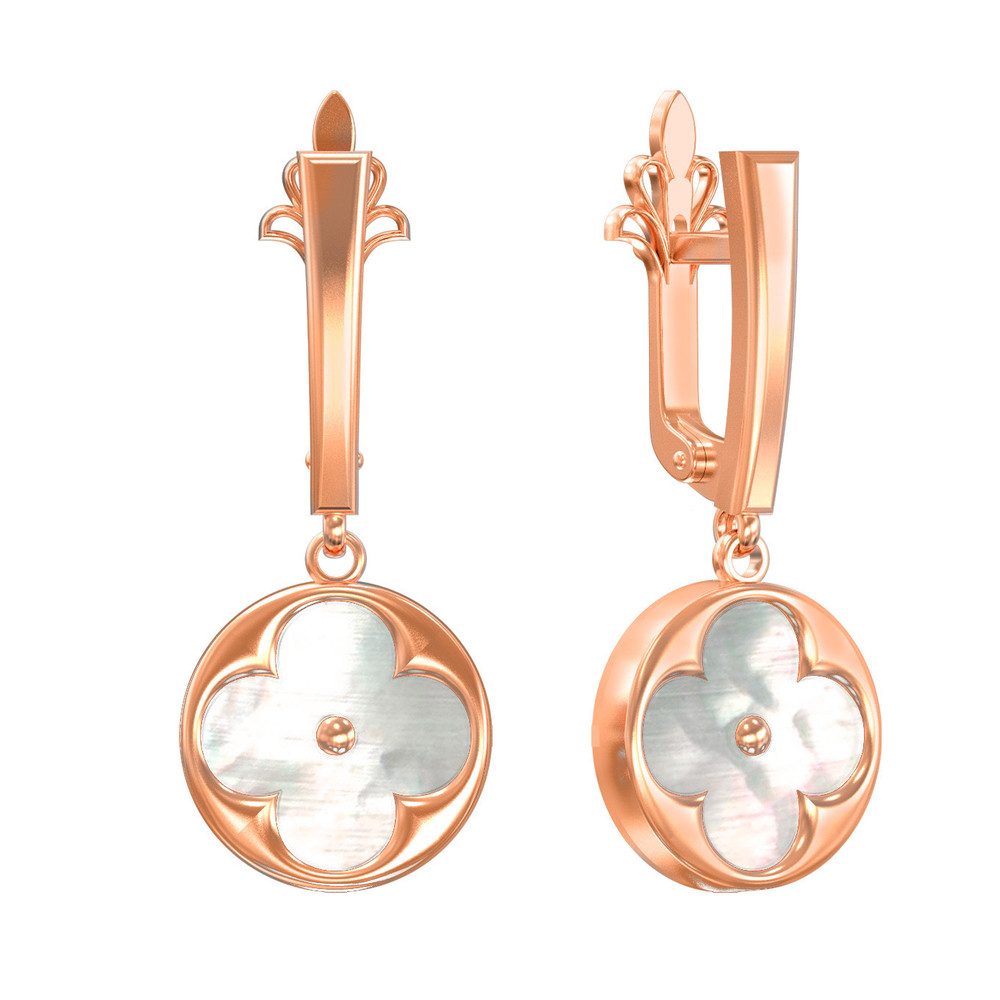 Серьги из золота c перламутром