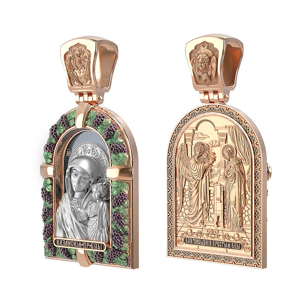 Образок из золота c эмаль