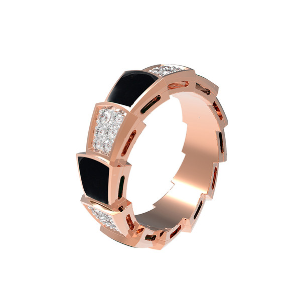 Кольцо из золота c бриллиантами и ониксом