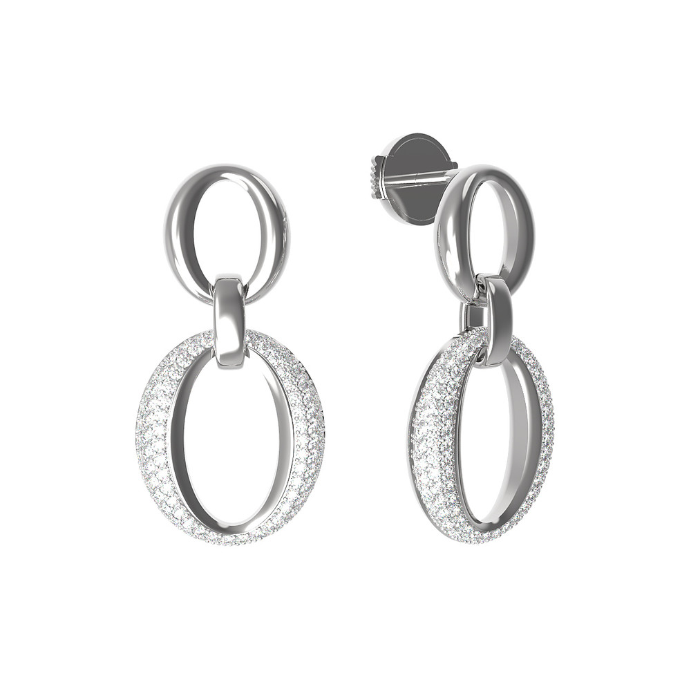 Серьги из белого золота c бриллиантами