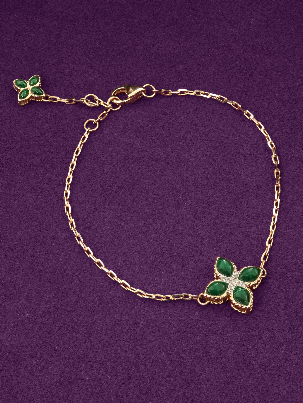 Браслет из золота c бриллиантами и малахитом