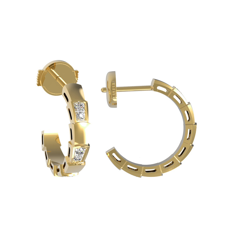 Серьги из лимонного золота c бриллиантами