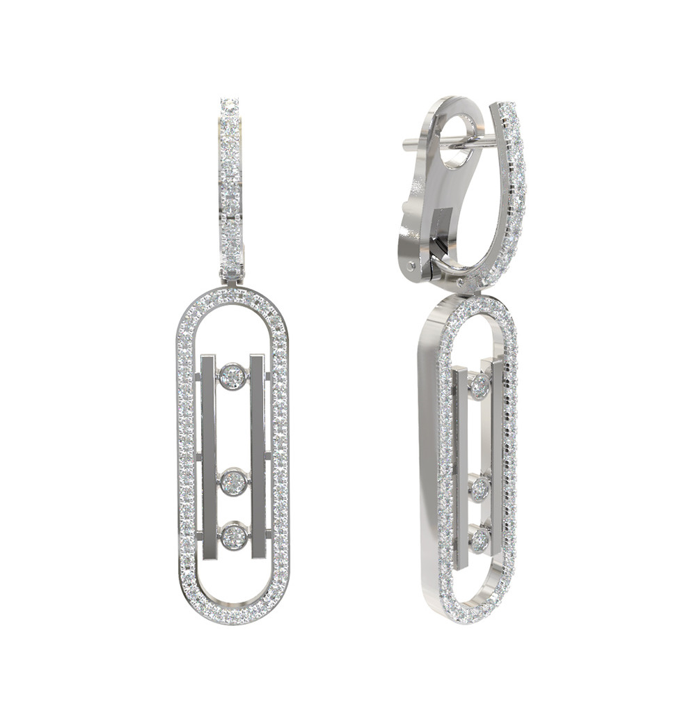 Серьги из белого золота c бриллиантами