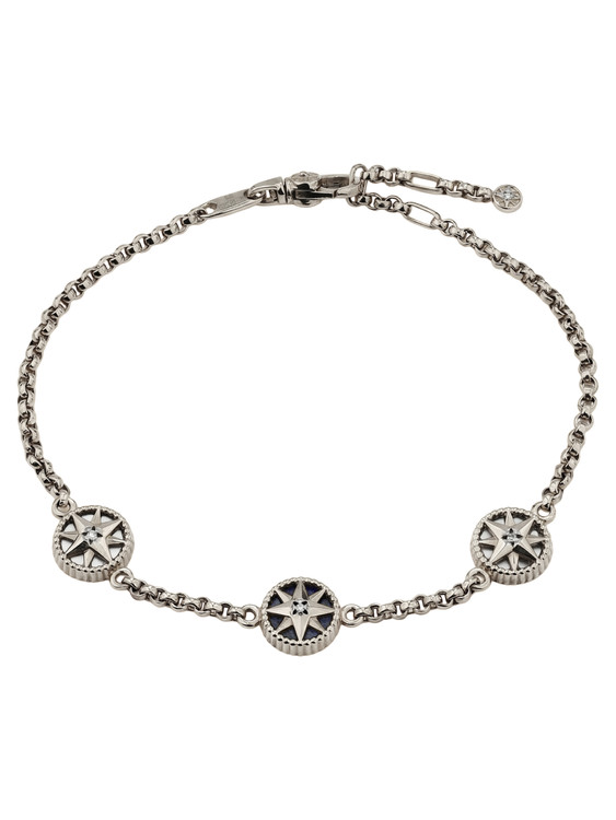 Браслет из белого золота c бриллиантами, лазуритом и перламутром