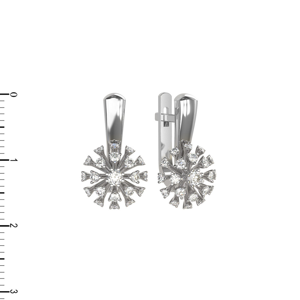 Серьги из белого золота c бриллиантами