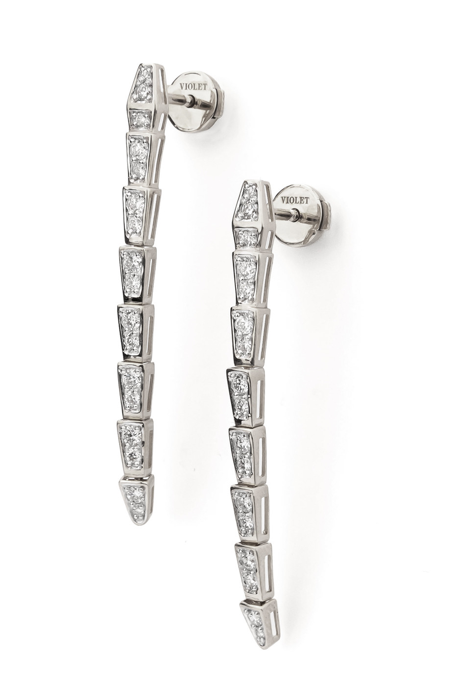 Серьги из белого золота c бриллиантами