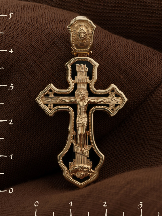 Крест из золота c ониксом