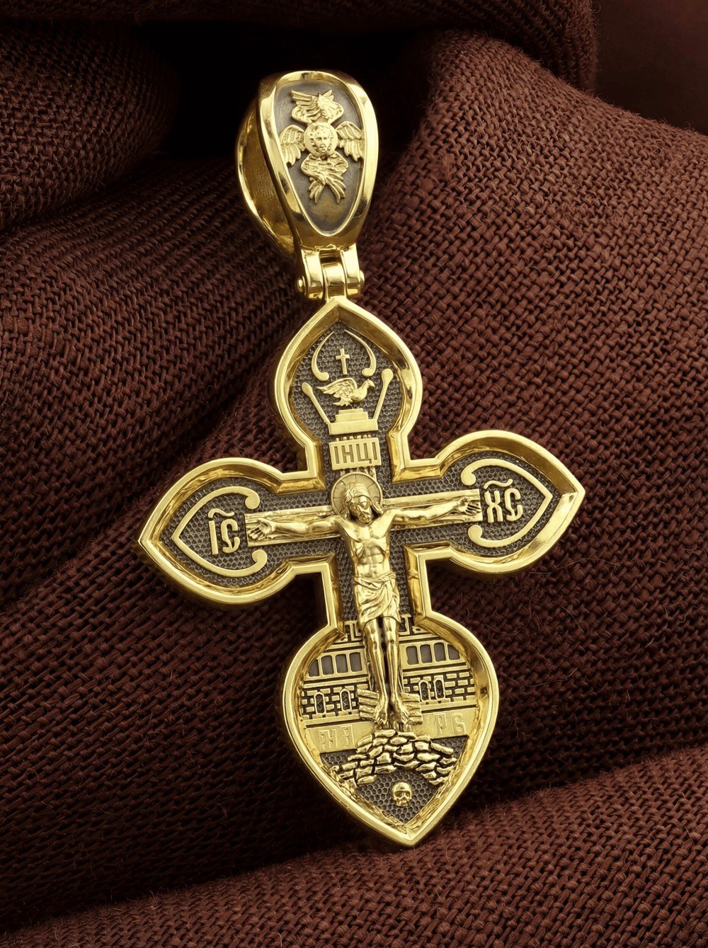 Крест из лимонного золота