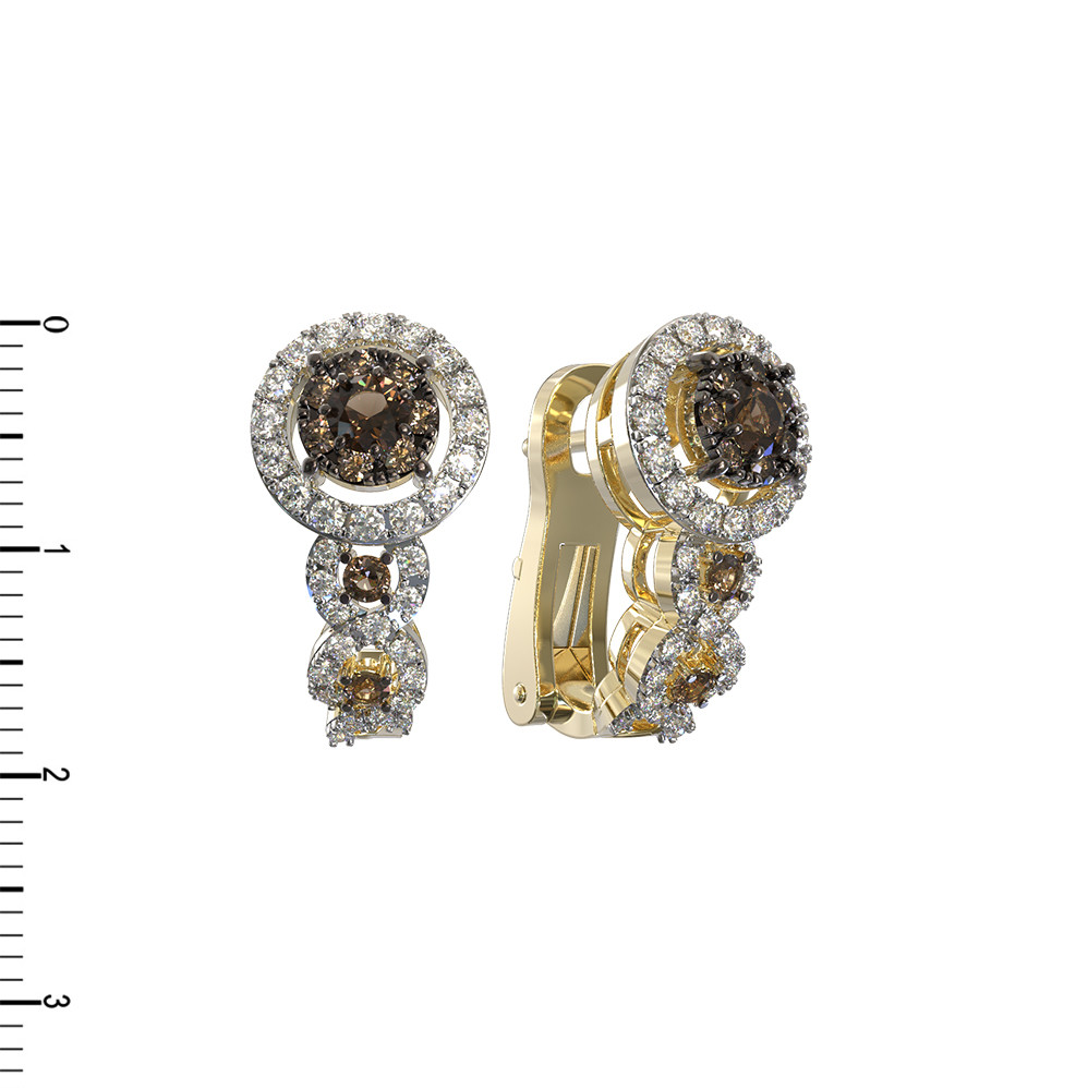 Серьги из лимонного золота c бриллиантами