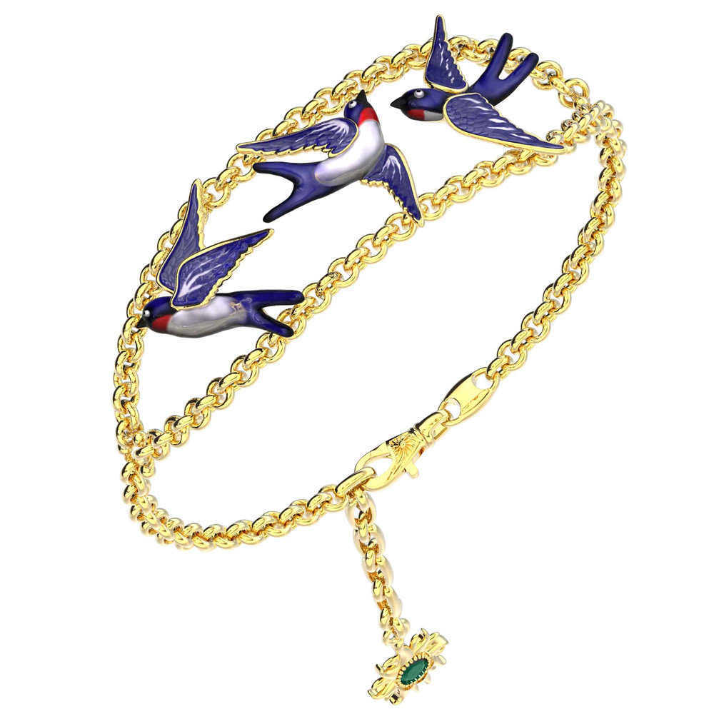 Браслет из лимонного золота c эмаль и топазом London