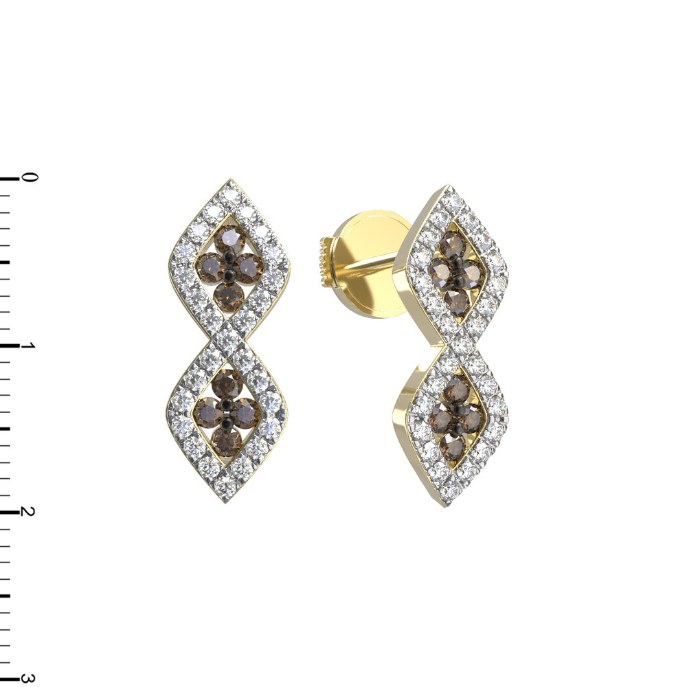 Серьги из лимонного золота c бриллиантами