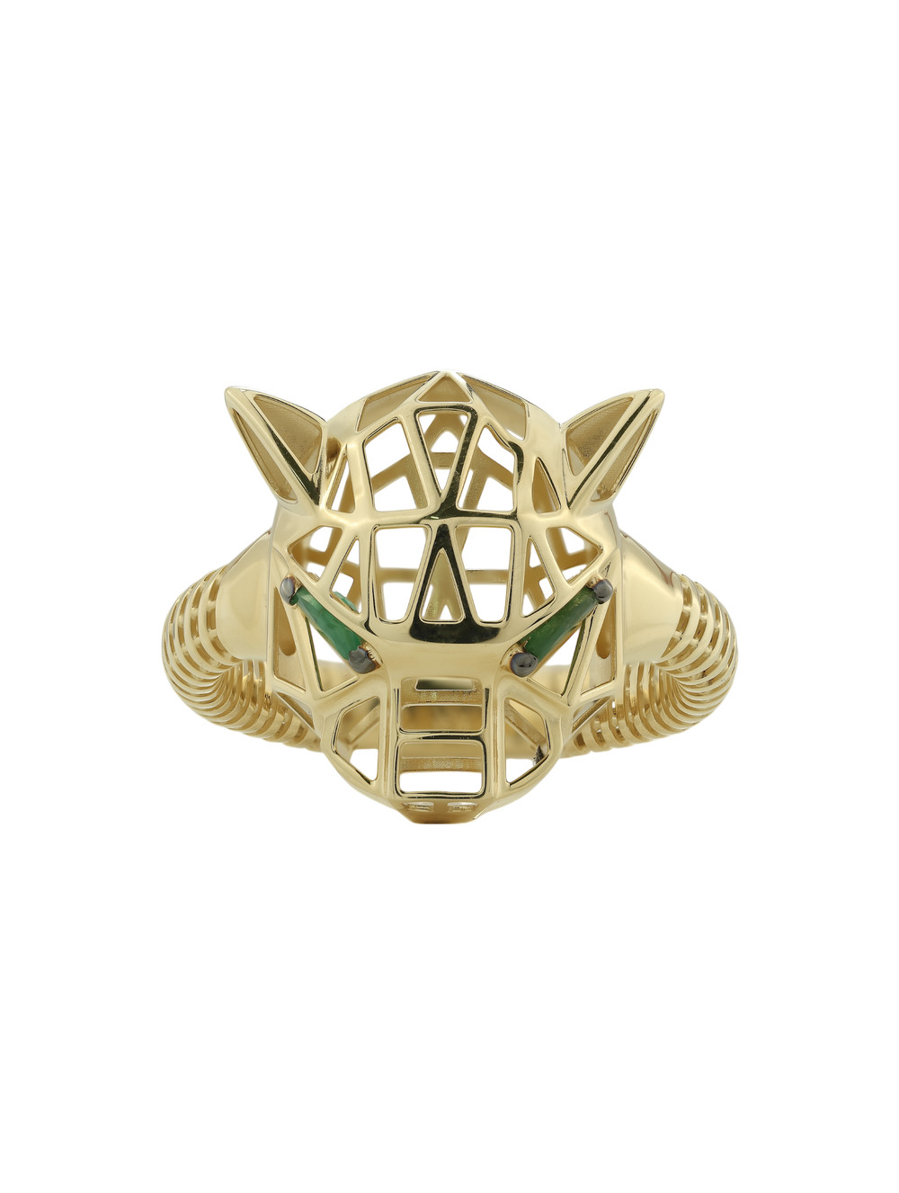 Кольцо из лимонного золота c изумрудом