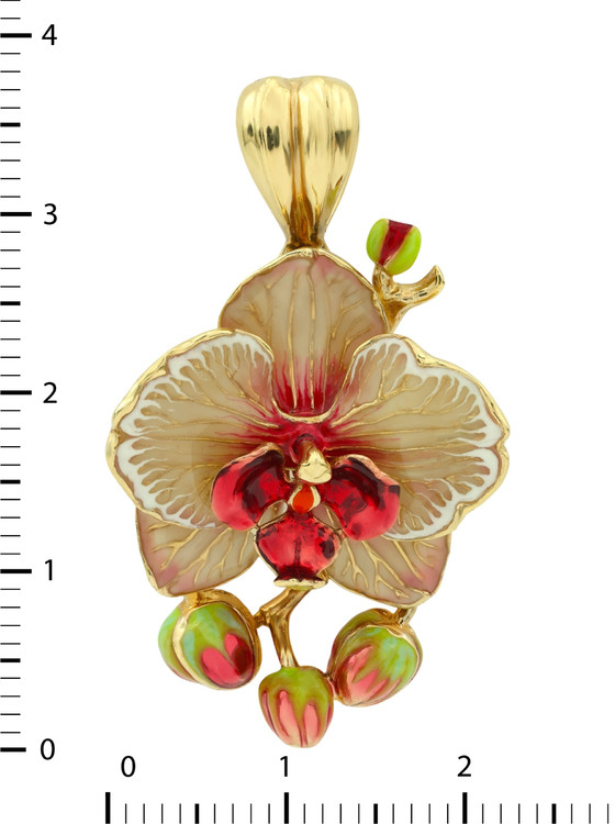 Подвеска из лимонного золота c эмалью