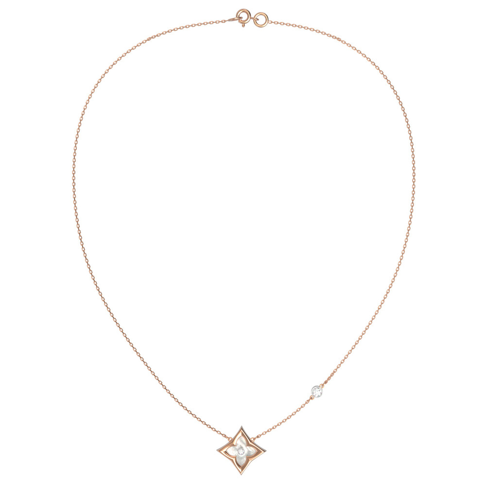 Колье из золота c бриллиантами и перламутром