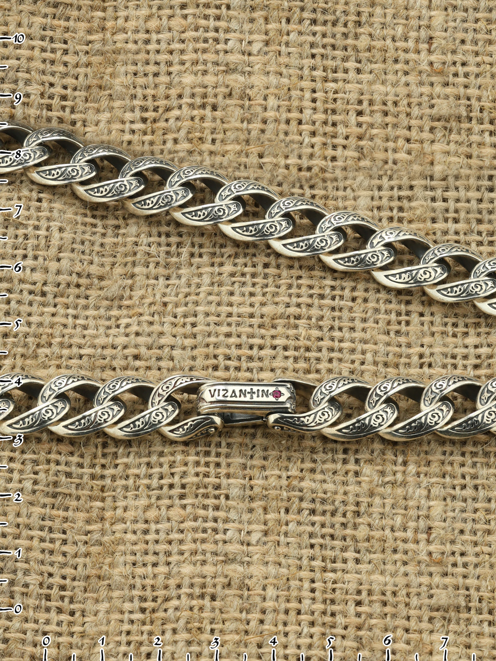 Цепь из серебра c рубином