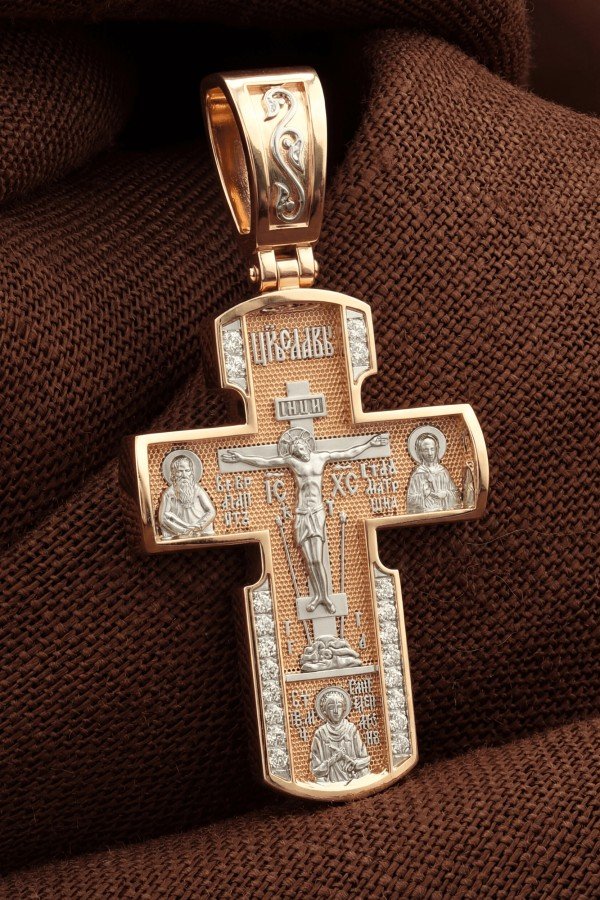 Крест из золота c бриллиантами