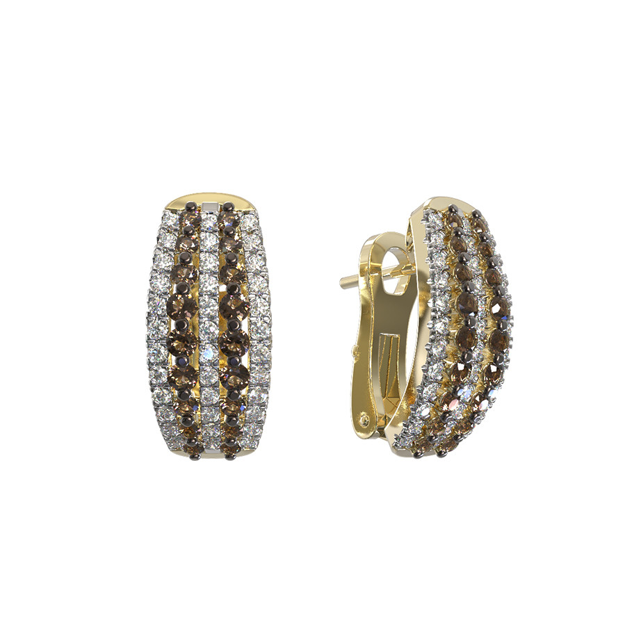 Серьги из лимонного золота c бриллиантами