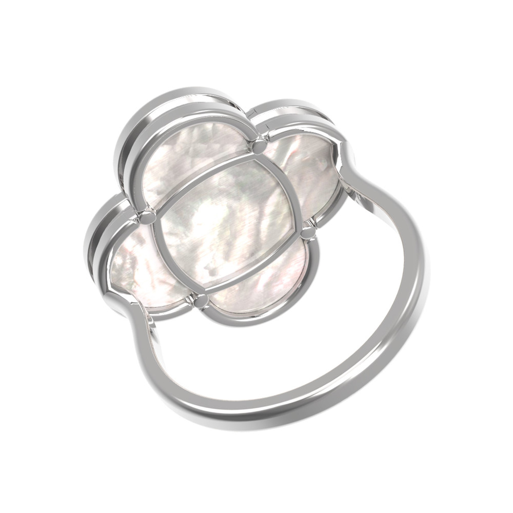 Кольцо из белого золота c перламутром
