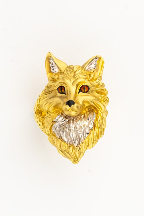 Кольцо из лимонного золота c эмалью