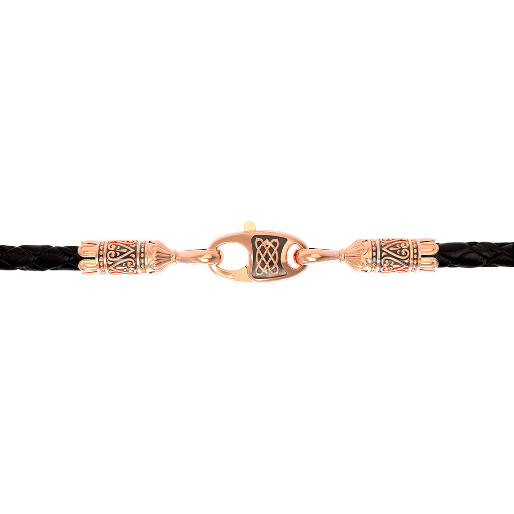 Шнурок кожаный из золота c кожаным шнурком