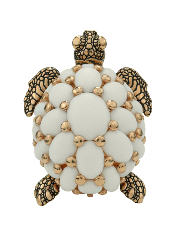 Кольцо из золота c эмалью и бивнем мамонта