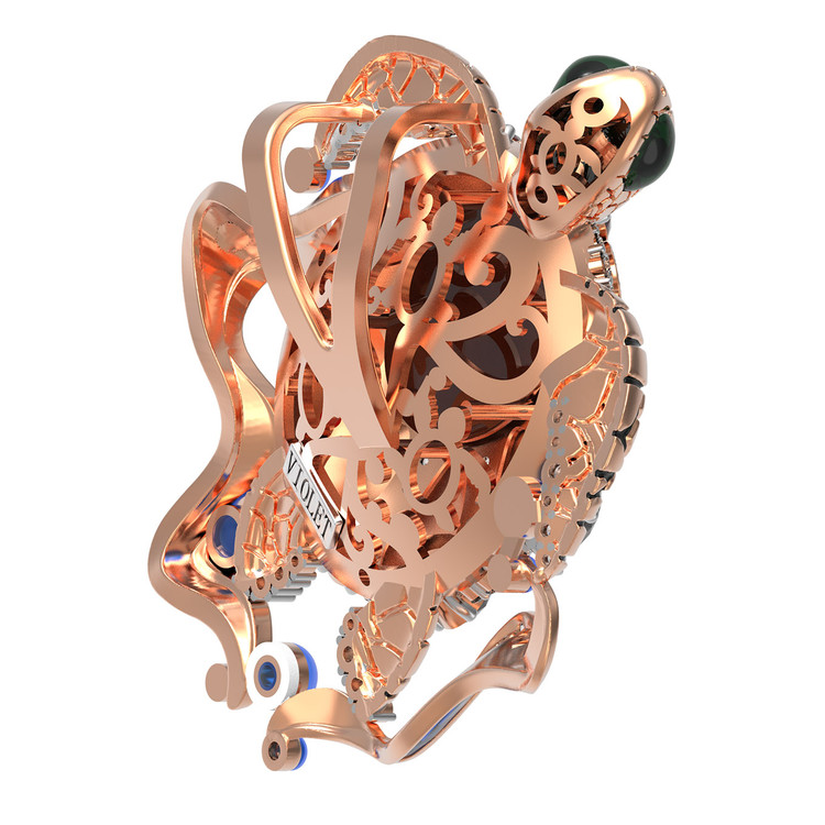 Подвеска из золота c эмаль , фианитом, гранатом и янтарём