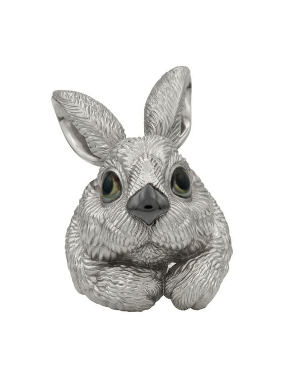 Кольцо из белого золота c эмалью