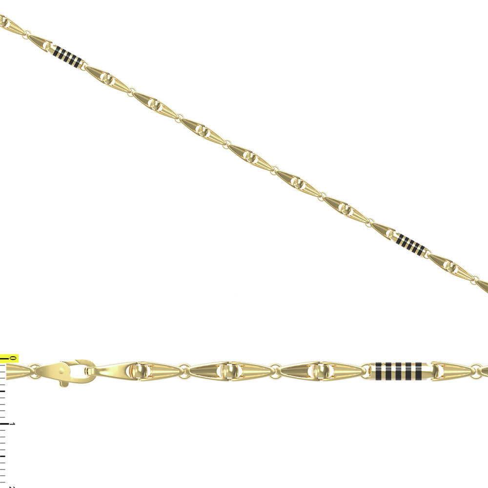 Цепь из лимонного золота c эмалью