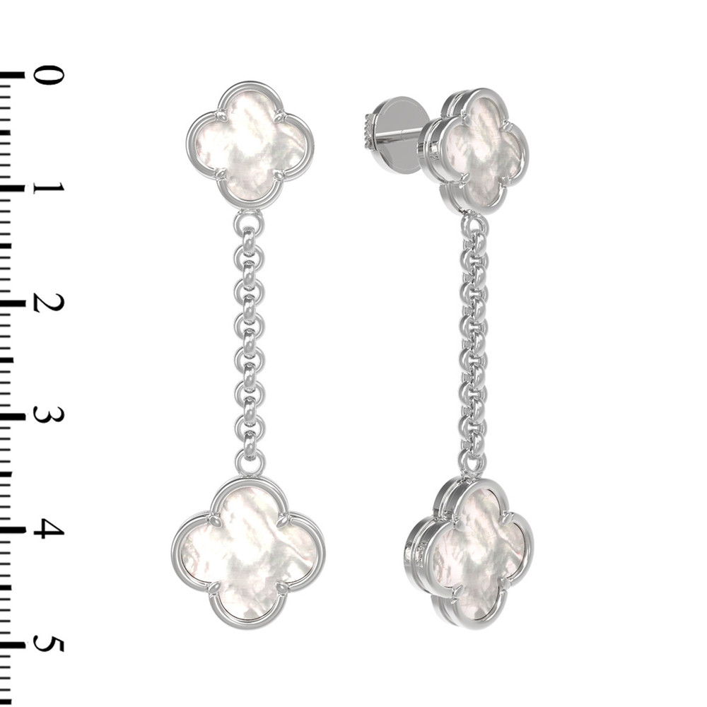 Серьги из белого золота c перламутром