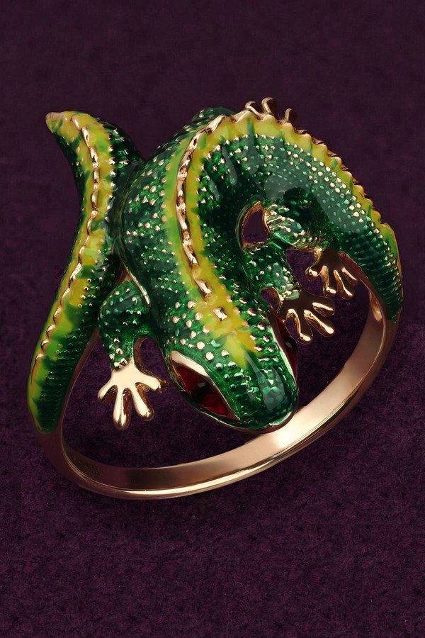 Кольцо из золота c эмаль