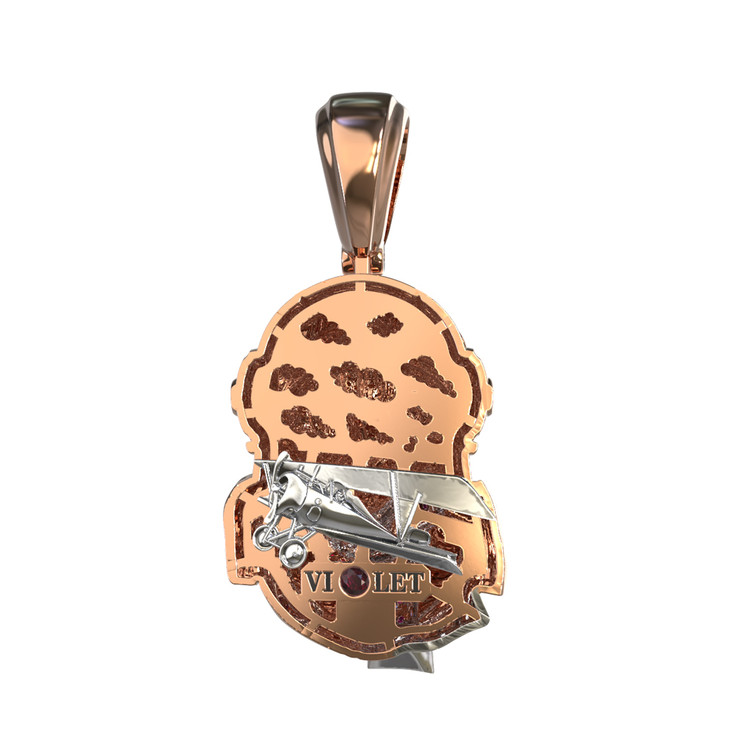 Подвеска из золота c эмаль , бриллиантами и рубином