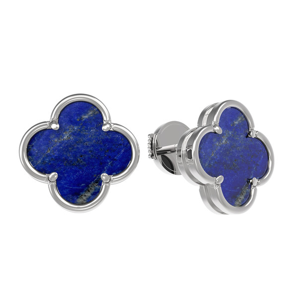 Серьги из белого золота c лазуритом