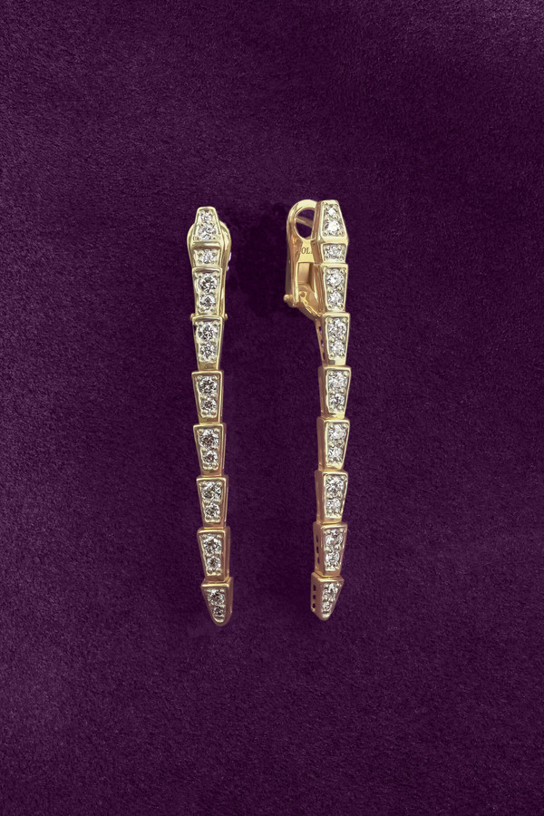 Серьги из лимонного золота c бриллиантами