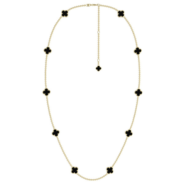 Колье из лимонного золота c ониксом