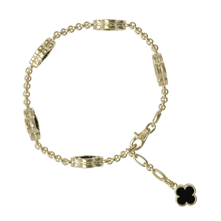 Браслет из лимонного золота c ониксом