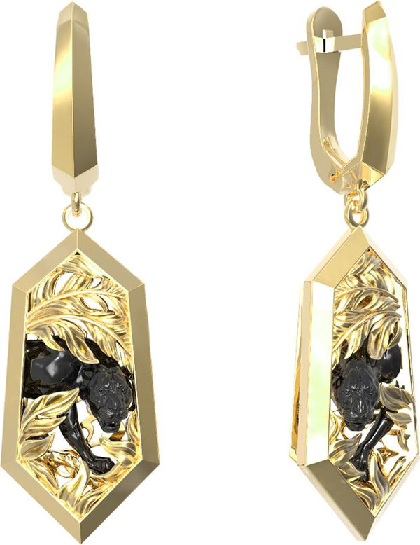 Серьги из лимонного золота