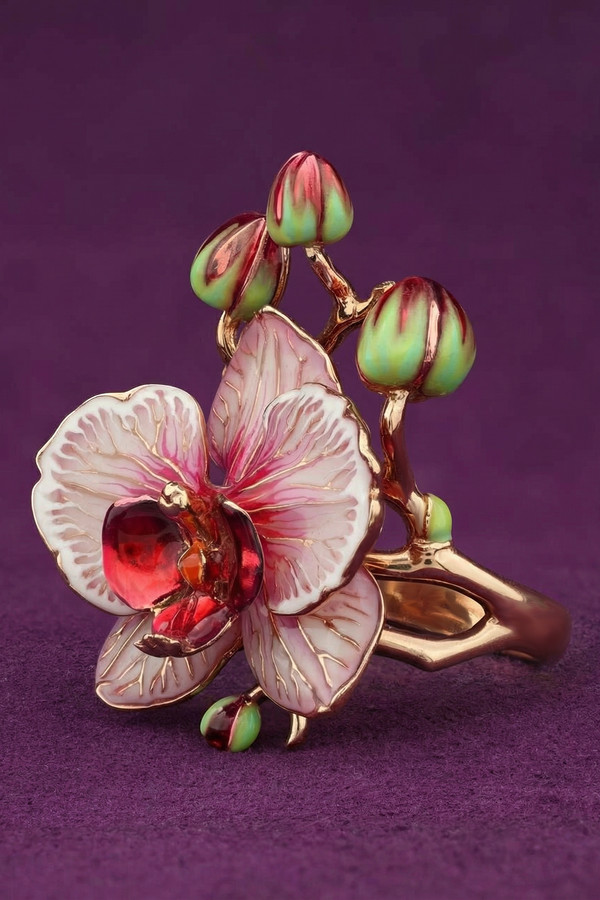 Кольцо из золота c эмаль