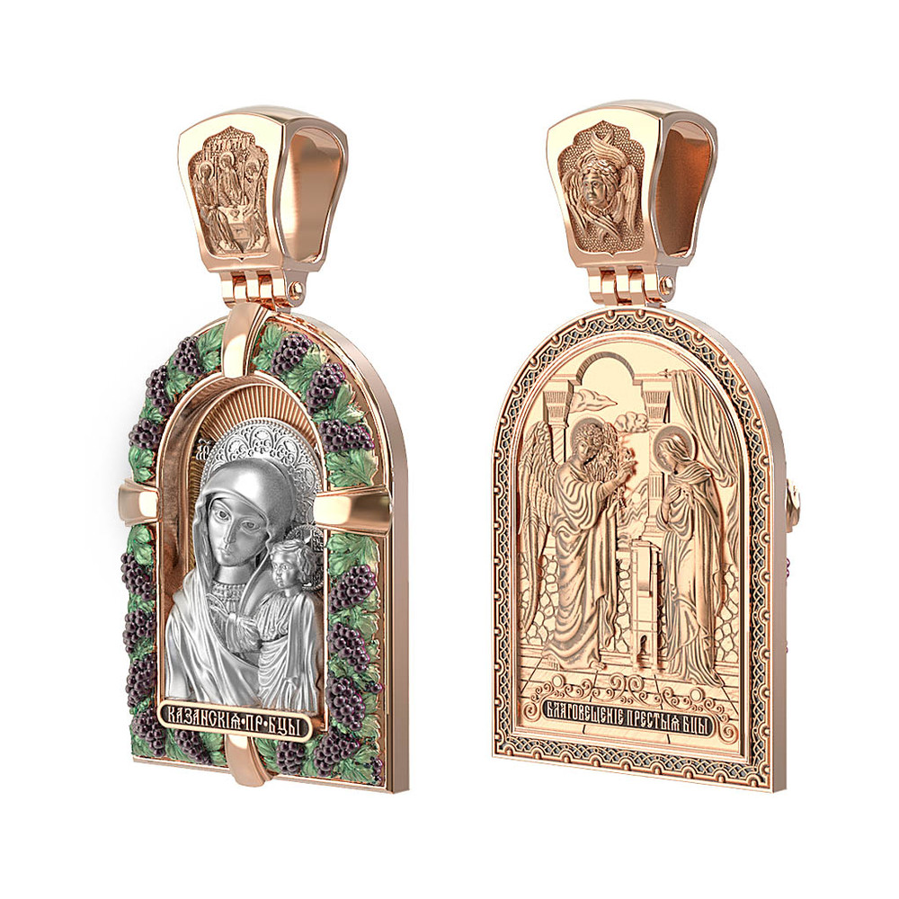 Образок из золота c эмалью