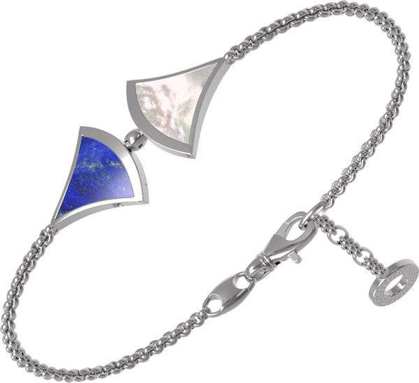 Браслет из белого золота c лазуритом и перламутром