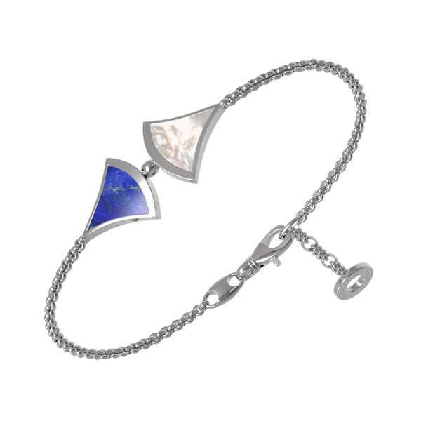 Браслет из белого золота c лазуритом и перламутром