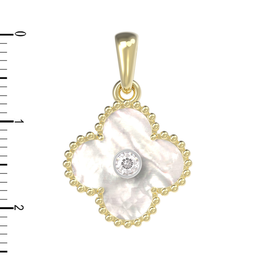 Подвеска из лимонного золота c бриллиантами и перламутром
