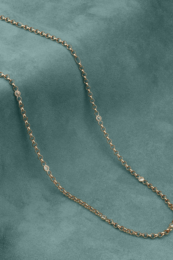 Цепь из золота c фианитом