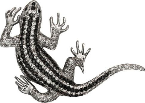 Брошь из белого золота c фианитом