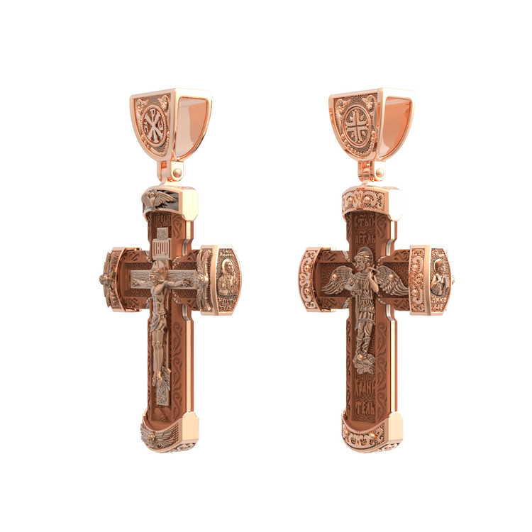 Крест из золота c деревом груши