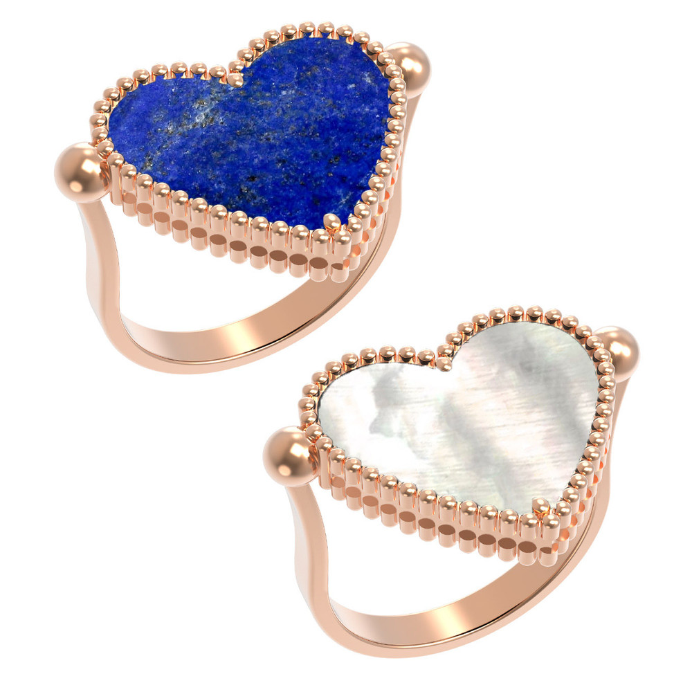 Кольцо из золота c лазуритом и перламутром