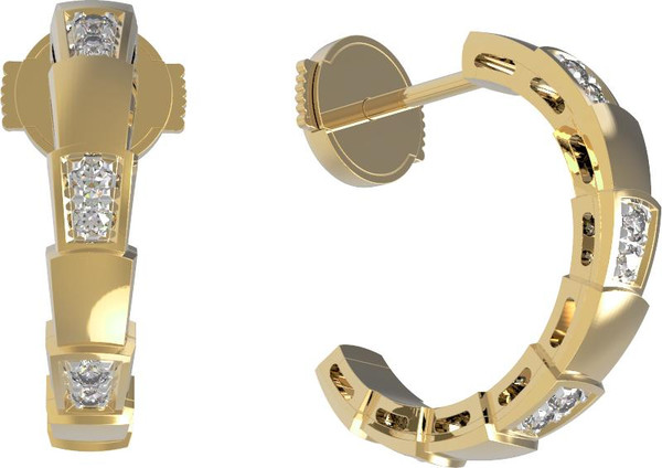 Серьги из лимонного золота c бриллиантами