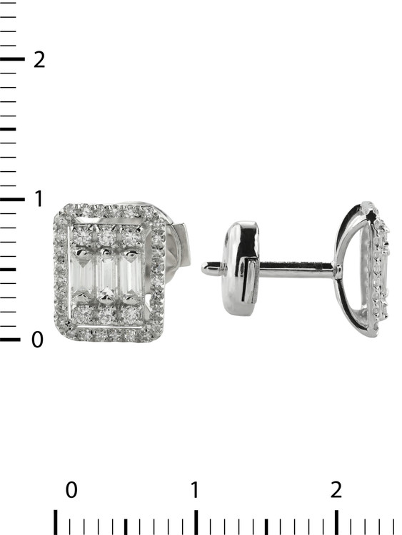 Серьги из белого золота c бриллиантами