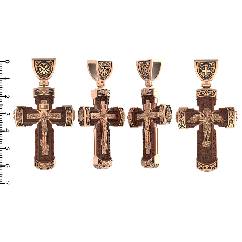 Крест из золота c деревом груши